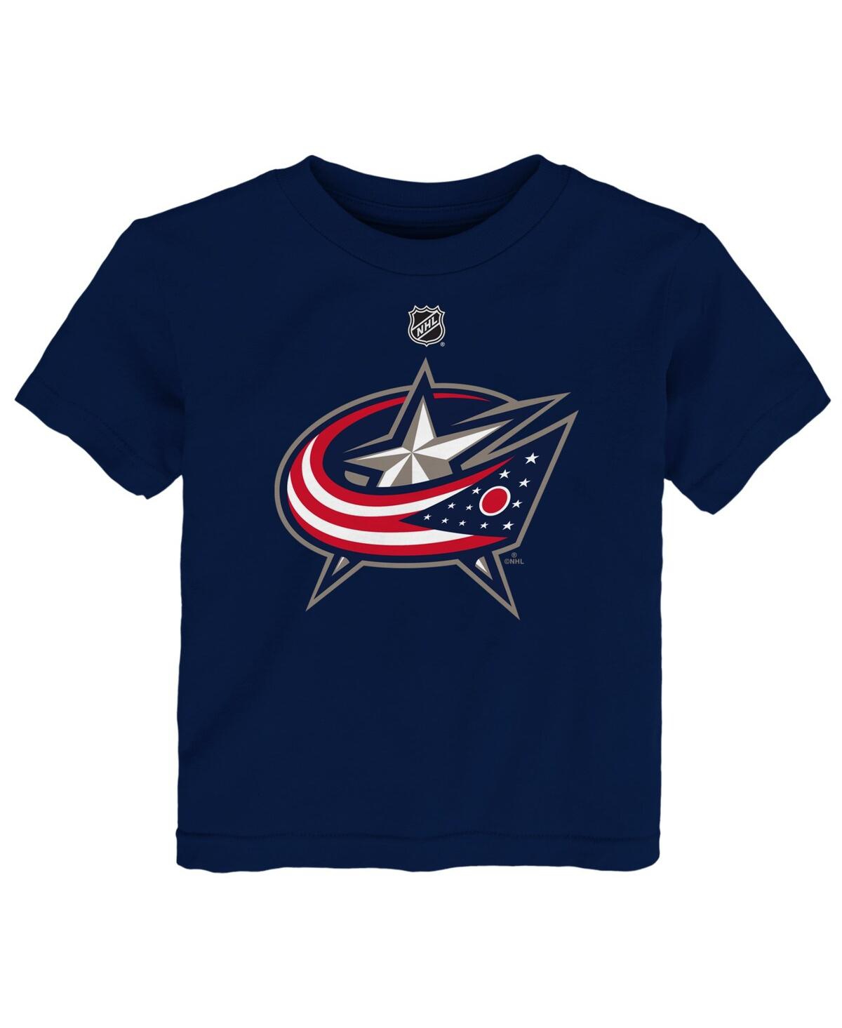 Outerstuff Babies' Toddler Boys Navy Columbus Blue Jackets Primary Logo T-shirt