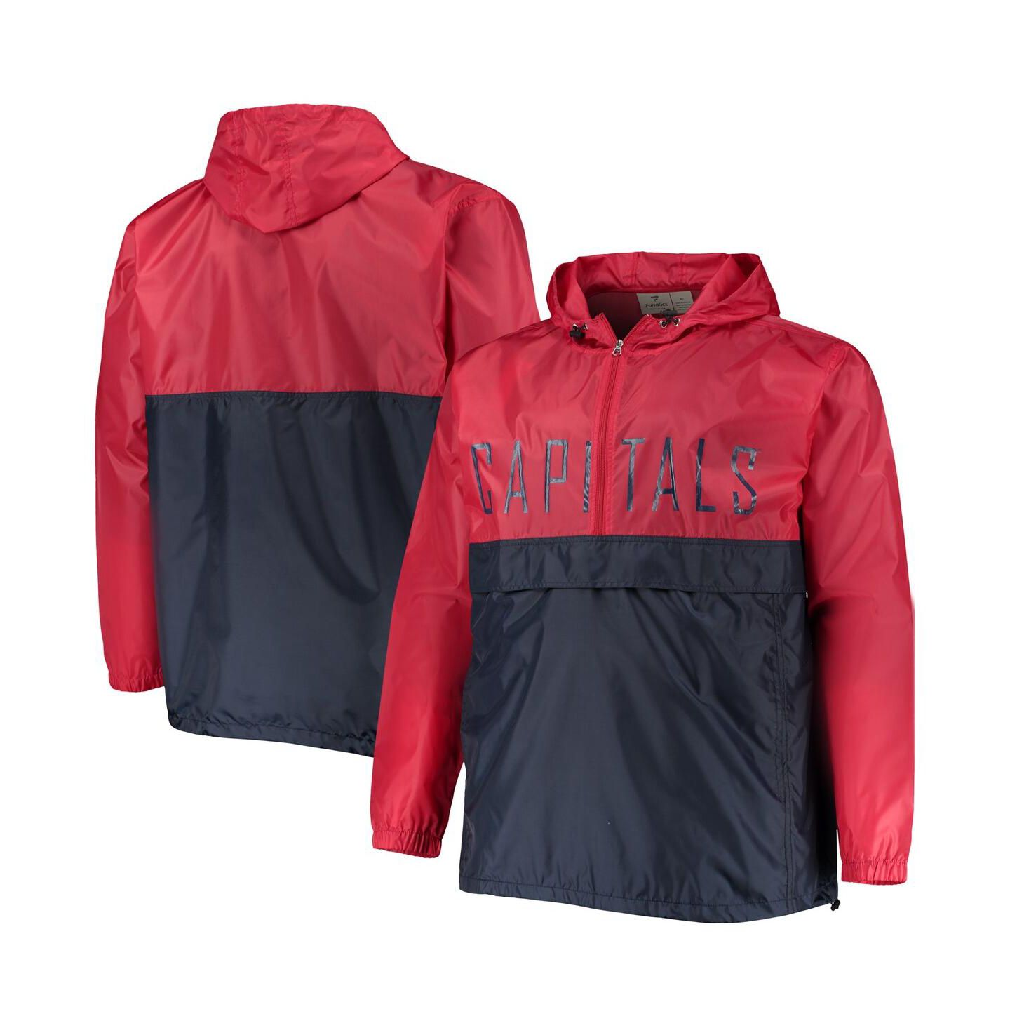 Мужское худи Profile Red Washington Capitals Big and Tall Anorak Half-Zip Pullover — фото 2