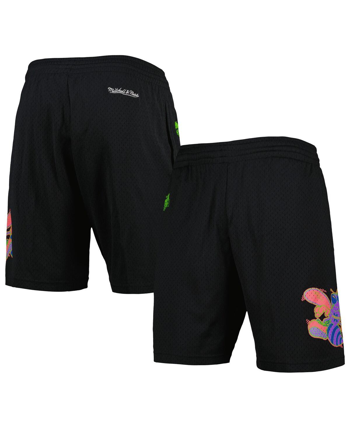 Mitchell & Ness Men's  Black Charlotte Hornets Hardwood Classics Color Bomb Energy Shorts In Black
