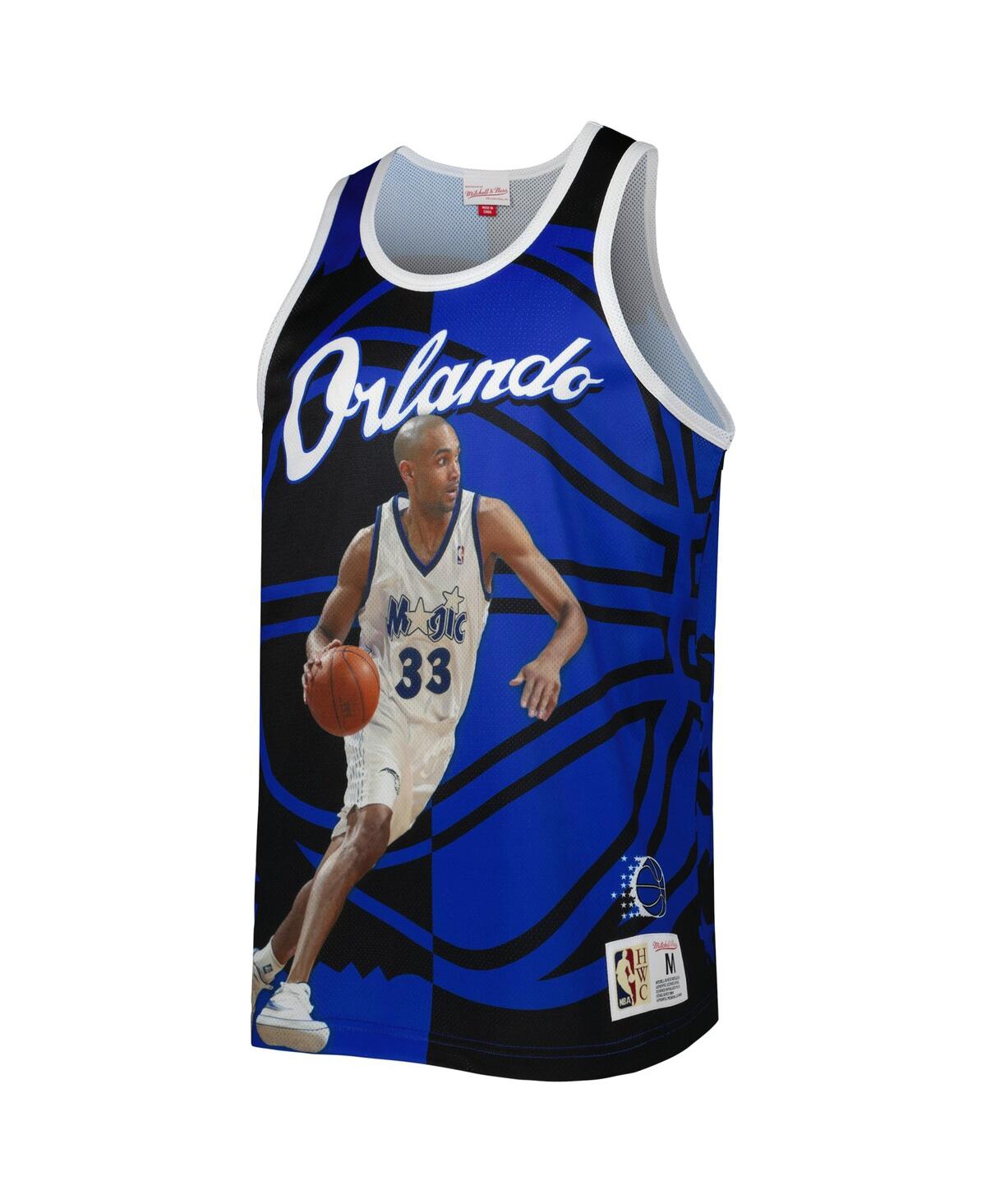 Mitchell & Ness Men's  Grant Hill Blue And Black Orlando Magic Sublimated Player Tank Top In Blue,black