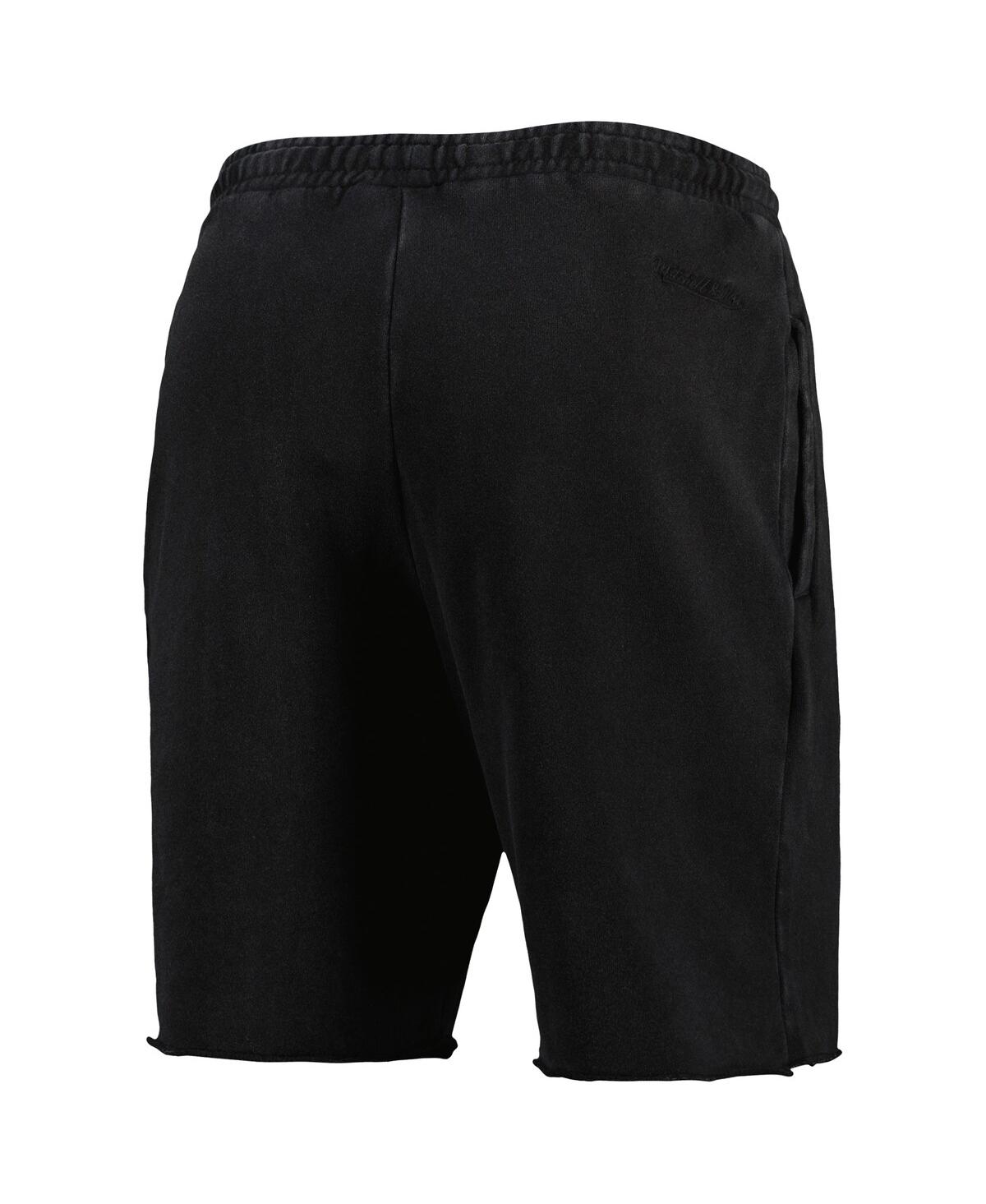 Shop Mitchell & Ness Men's  Black Philadelphia 76ers French Terry Tonal Fleece Shorts