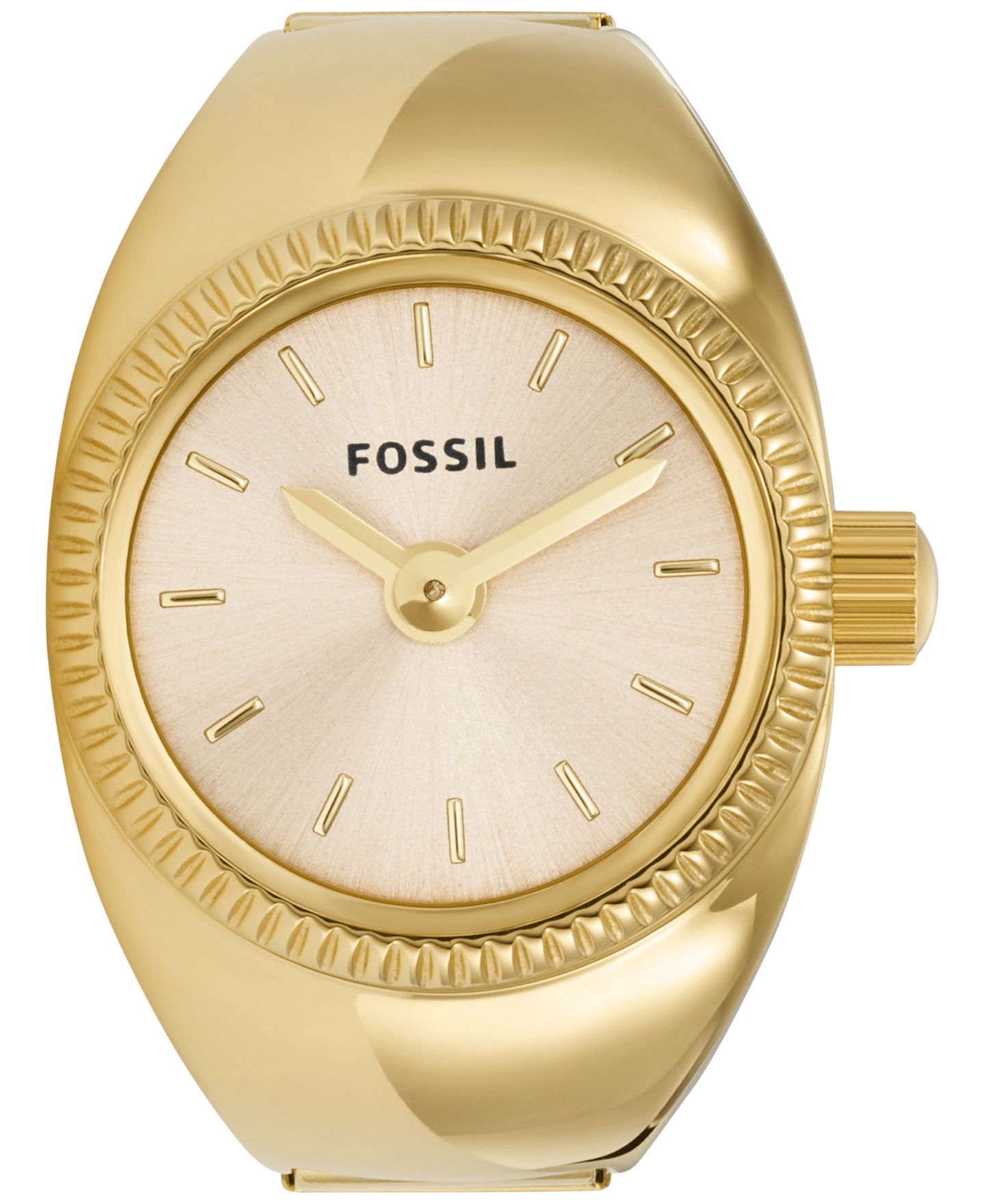 Женские часы Fossil Ring Watch Two-Hand Gold-Tone Stainless Steel Bracelet Watch, 15mm, цвет: Золотой — фото 3