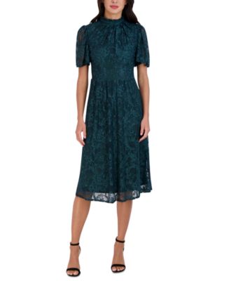 julia jordan Women's Lace Flutter-Sleeve Fit & Flare Dress - Macy's