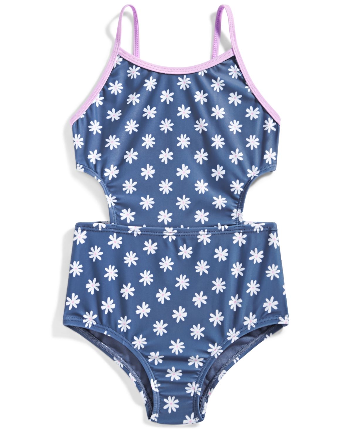 Id Ideology Kids' Toddler & Little Girls Ditsy Daisy One-piece Swimsuit, Created For Macy's In Blue Cast