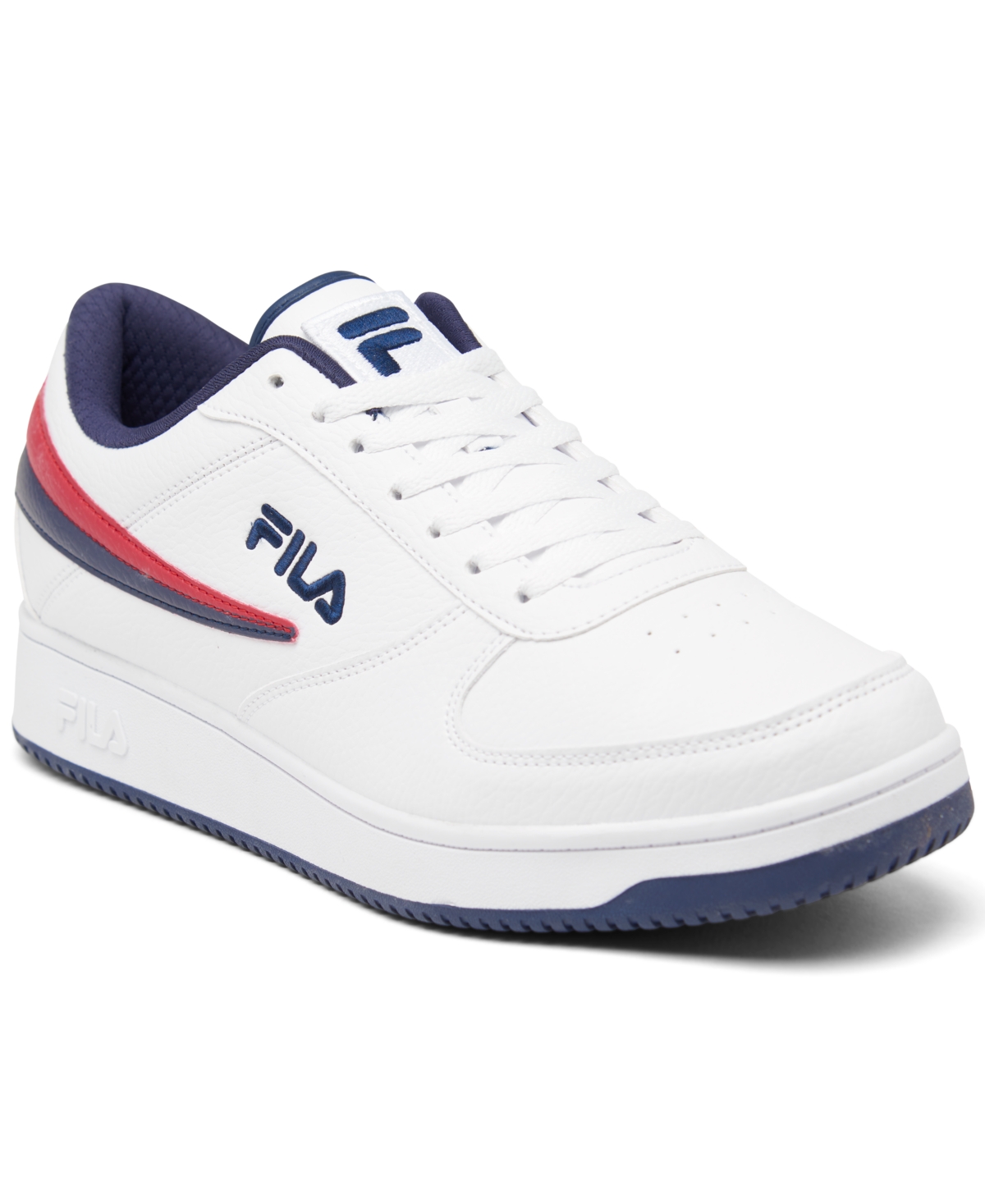 Men's A Low Casual Sneakers from Finish Line - White, Navy