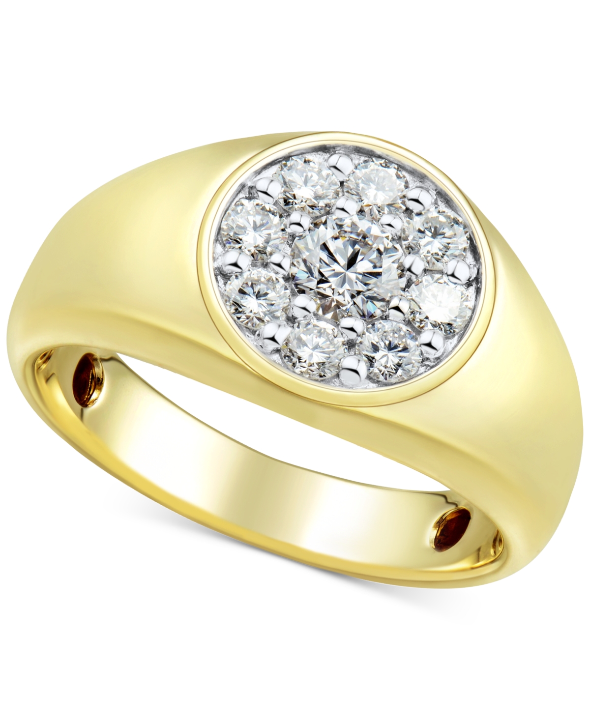 Men's Lab Grown Diamond Cluster Ring (1 ct. t.w.) in 10k Gold - Yellow Gold