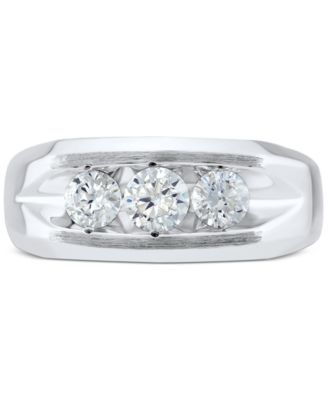 Men's Lab Grown Diamond Three Stone Ring (1 ct. t.w.) in 10k Gold