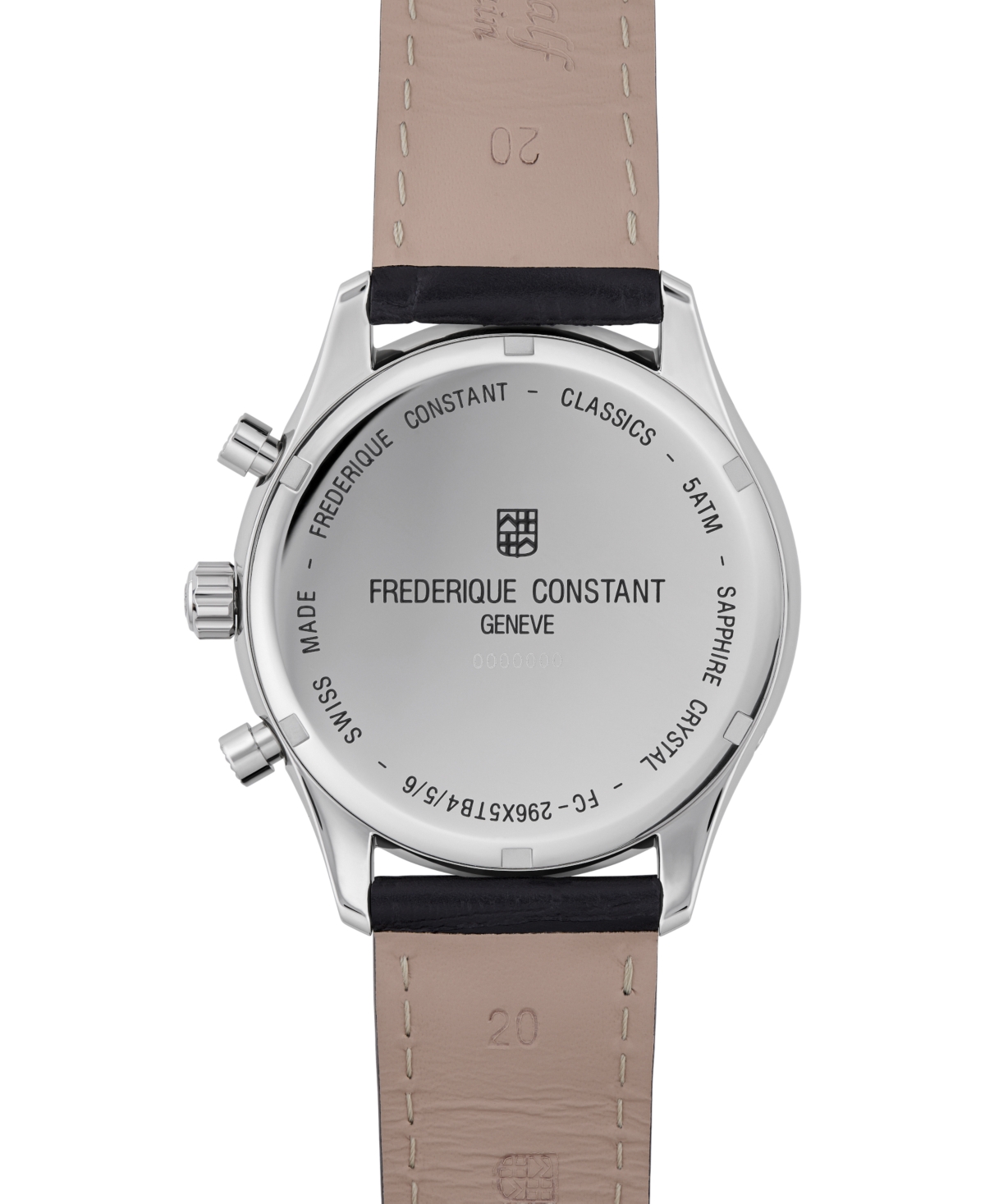 Shop Frederique Constant Men's Swiss Chronograph Black Leather Strap Watch 40mm