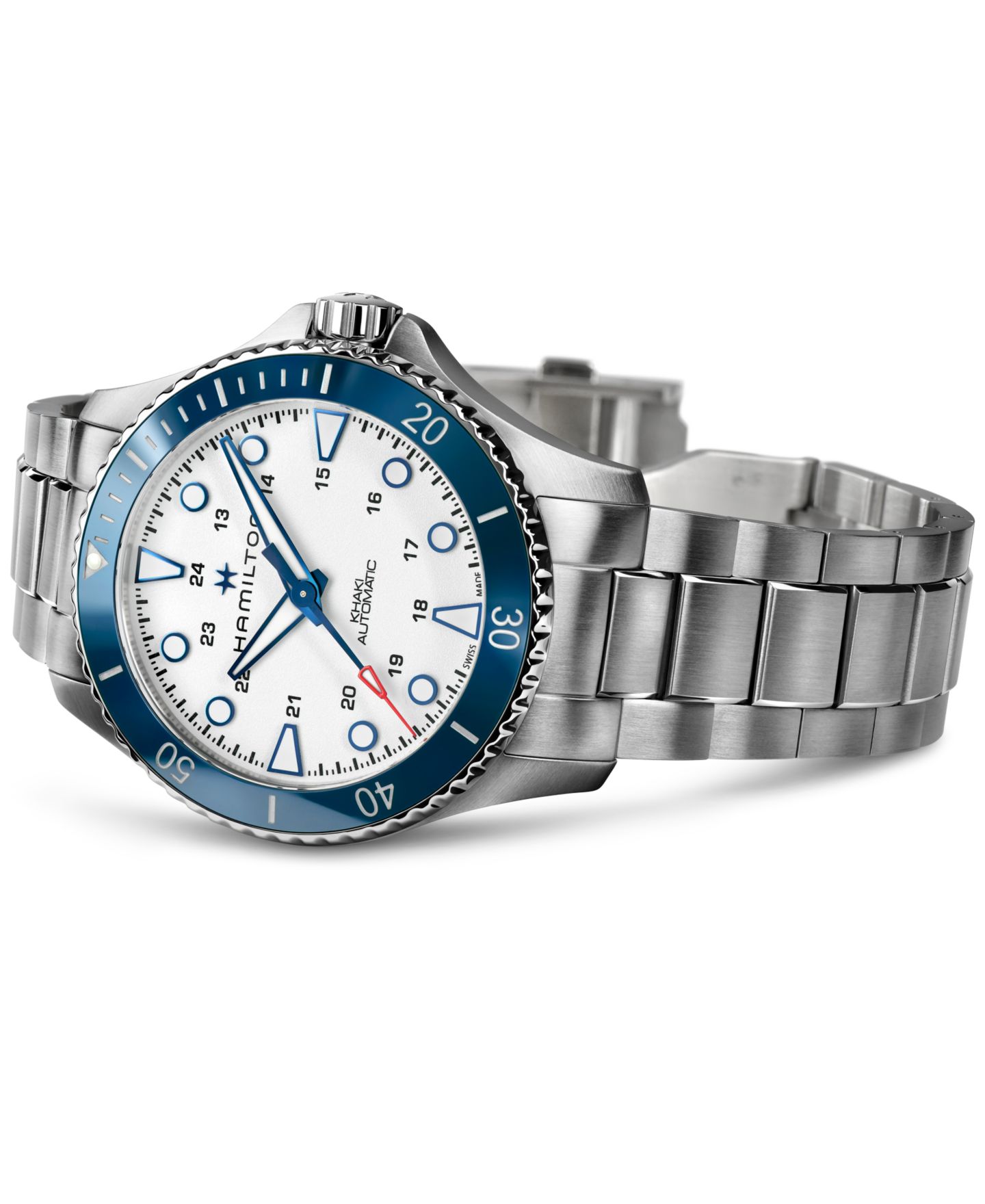 Мужские часы Hamilton Swiss Automatic Khaki Navy Scuba Stainless Steel Bracelet Watch 43mm — фото 3