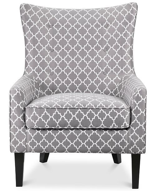 JLA Home Brie Printed Fabric Accent Chair, Quick Ship Furniture Macy's