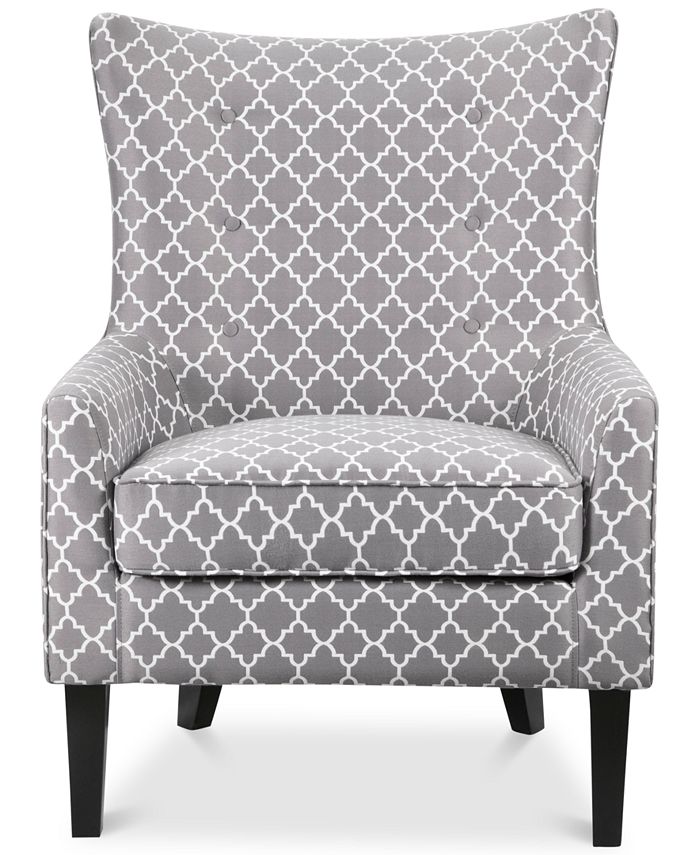 Furniture - Brie Printed Fabric Accent Chair, Direct Ship