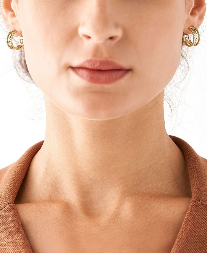 Fossil Sadie Golden Icons Gold-tone Stainless Steel Hoop Earrings ...
