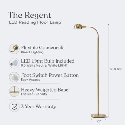 Regent 68" Gooseneck Pharmacy Reading LED Floor Lamp