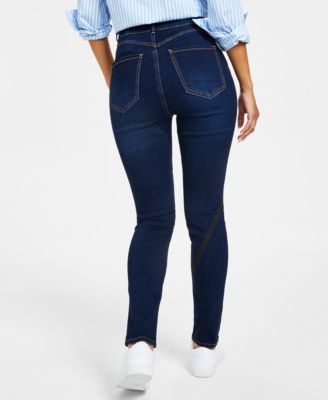 Curvy Double Button High Rise Skinny Jeans