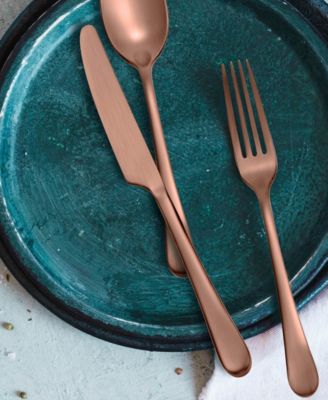 Mirabella Satin Copper Titanium 18/0 Stainless Steel 20 Piece Set, Service for 4