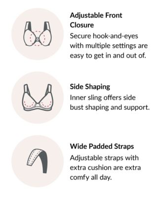 Plus Size Full Figure Magiclift Natural Shape Front Closure Wirefree Bra 1210