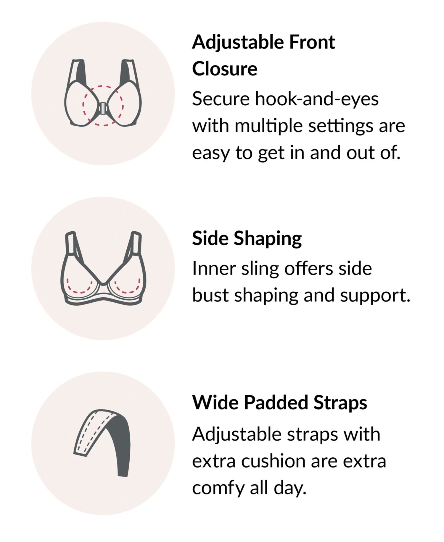 Plus Size Full Figure Magiclift Natural Shape Front Closure Wirefree Bra 1210