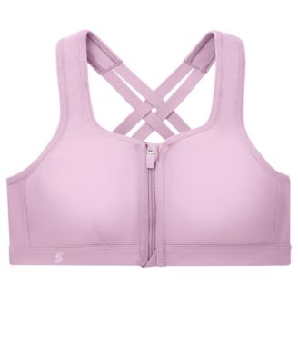 Plus Size Full Figure Zip Up Front Closure Sports Wirefree Bra 9266