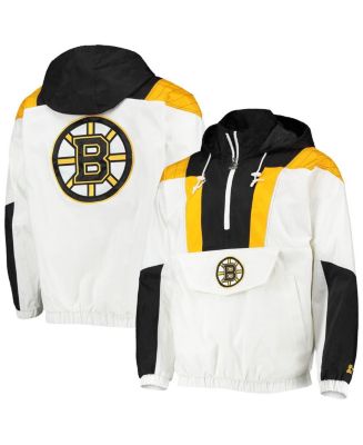 Boston Bruins Starter Striker Half-Zip Hoodie - Black/White