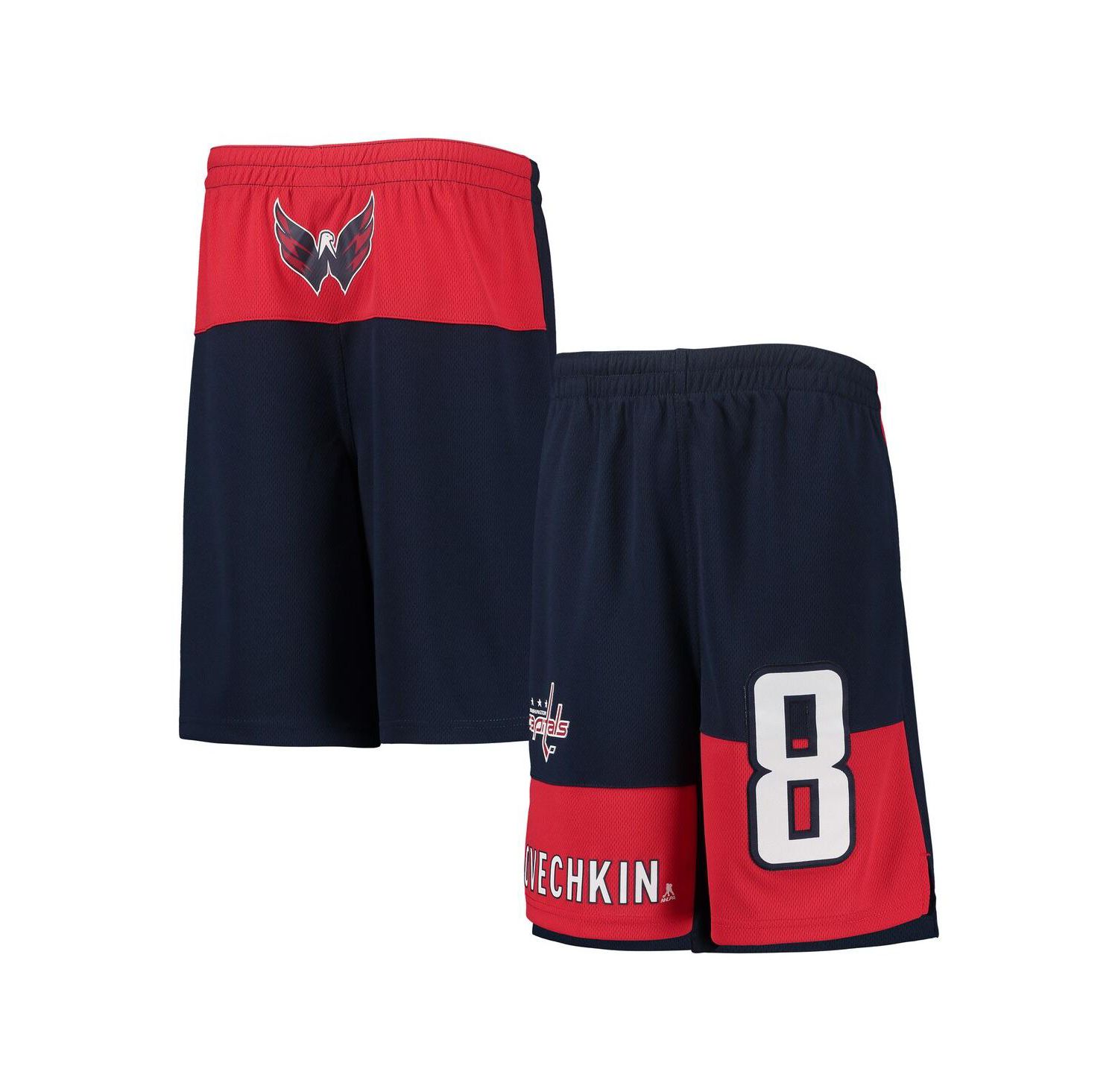 Youth Boys Alexander Ovechkin Navy Washington Capitals Pandemonium Name and Number Shorts
