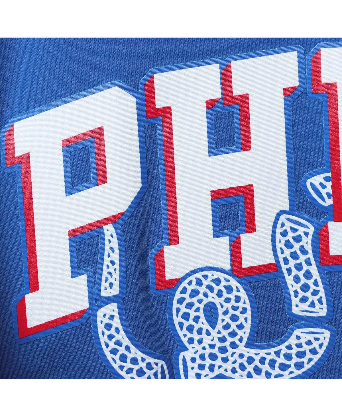 Pro Standard Men's  Royal, Red Philadelphia 76ers Mesh Capsule Taping T-shirt In Royal,red
