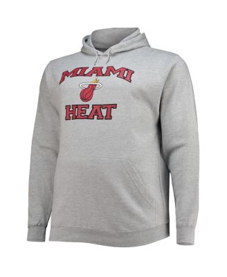 Men's Heathered Gray Miami Heat Big and Tall Heart and Soul Pullover Hoodie