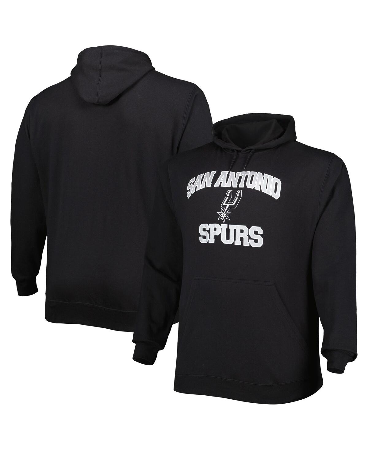 Profile Men's Black San Antonio Spurs Big And Tall Heart And Soul Pullover Hoodie