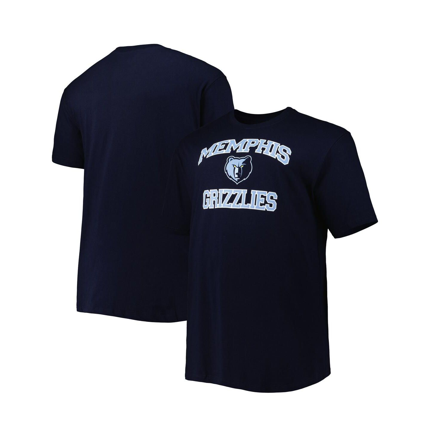 Мужская футболка Profile Navy Memphis Grizzlies Big and Tall Heart and Soul — фото 1