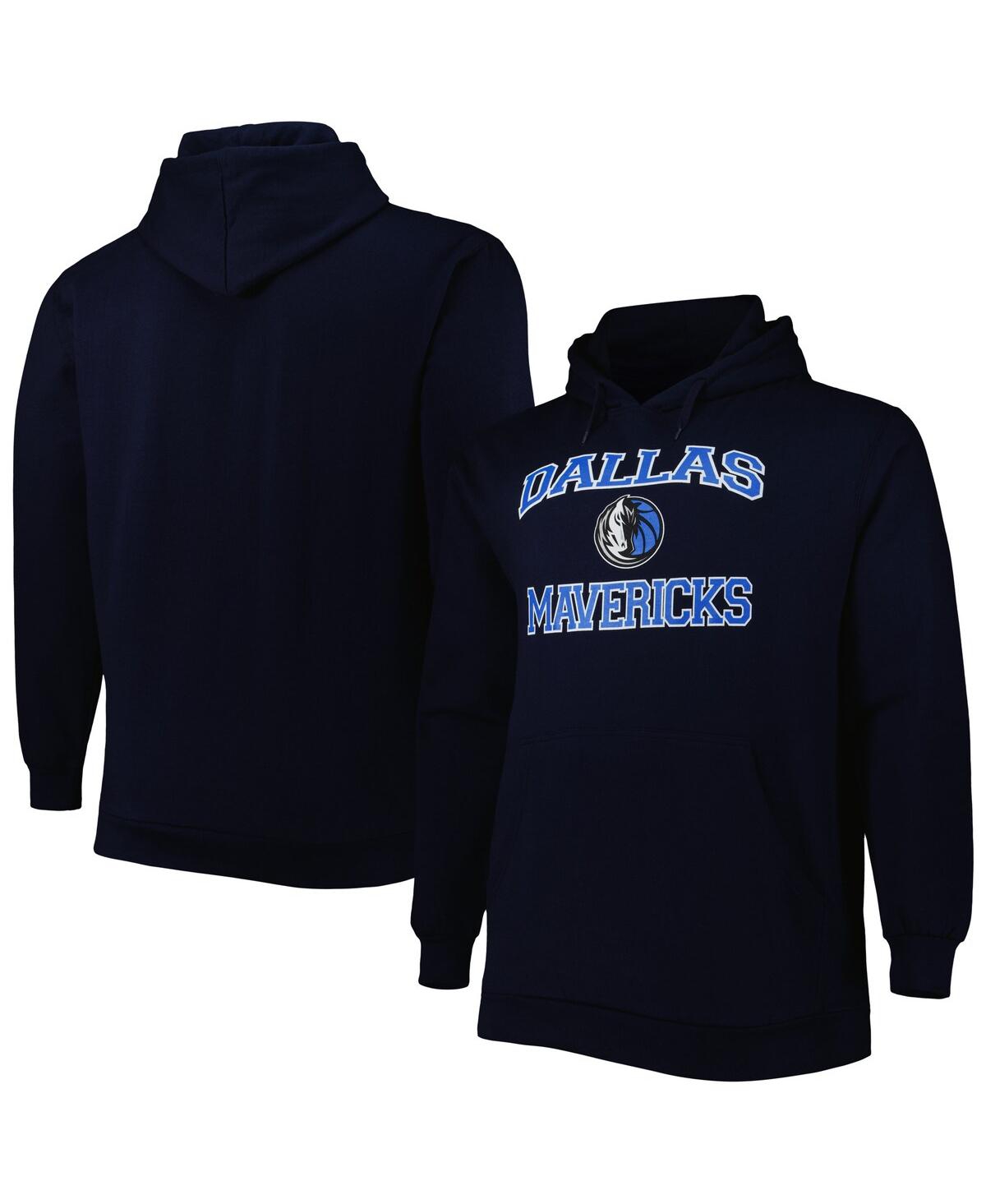 Profile Men's Navy Dallas Mavericks Big And Tall Heart And Soul Pullover Hoodie In Navy