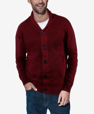 mens red shawl cardigan