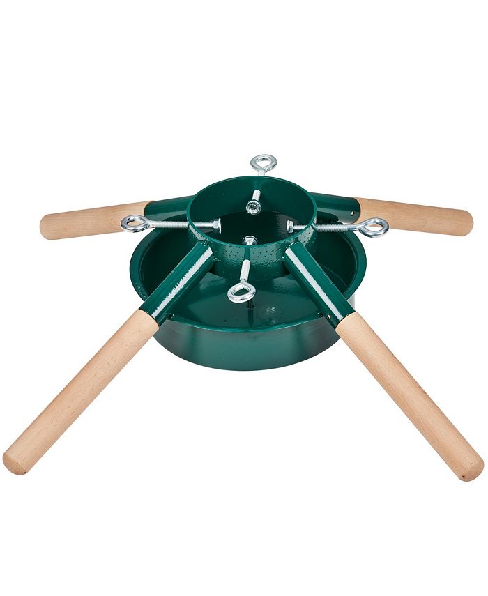 Northlight Green Metal and Wood Live Christmas Tree Stand for Trees