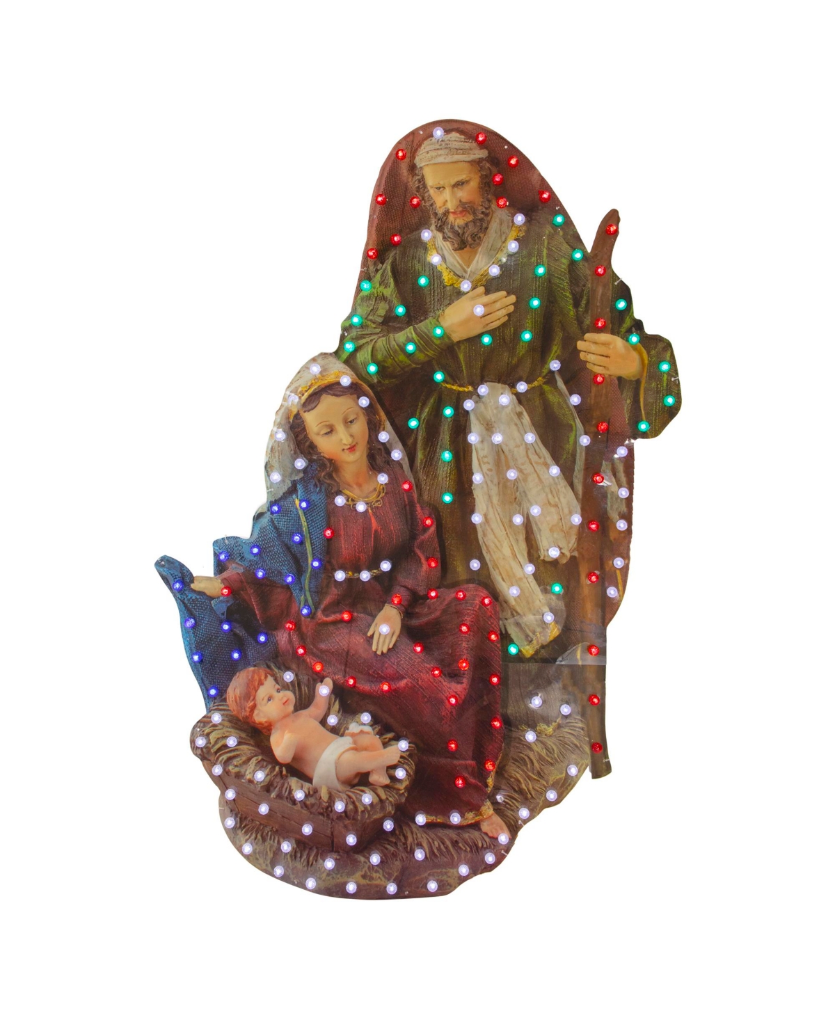 Northlight Led Lighted Holy Family Christmas Nativity Scene Outdoor Decoration, 48" In Multicolor
