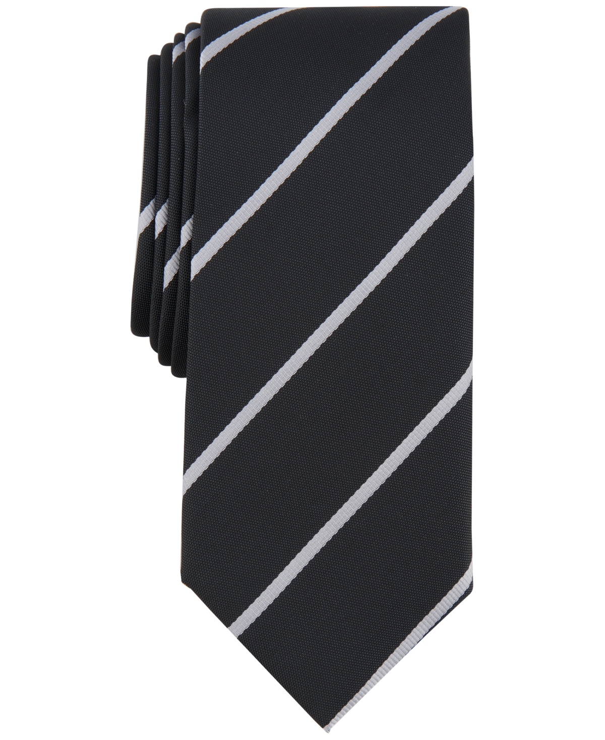 Alfani Men's Jacobus Stripe Tie, Created For Macy's In Black