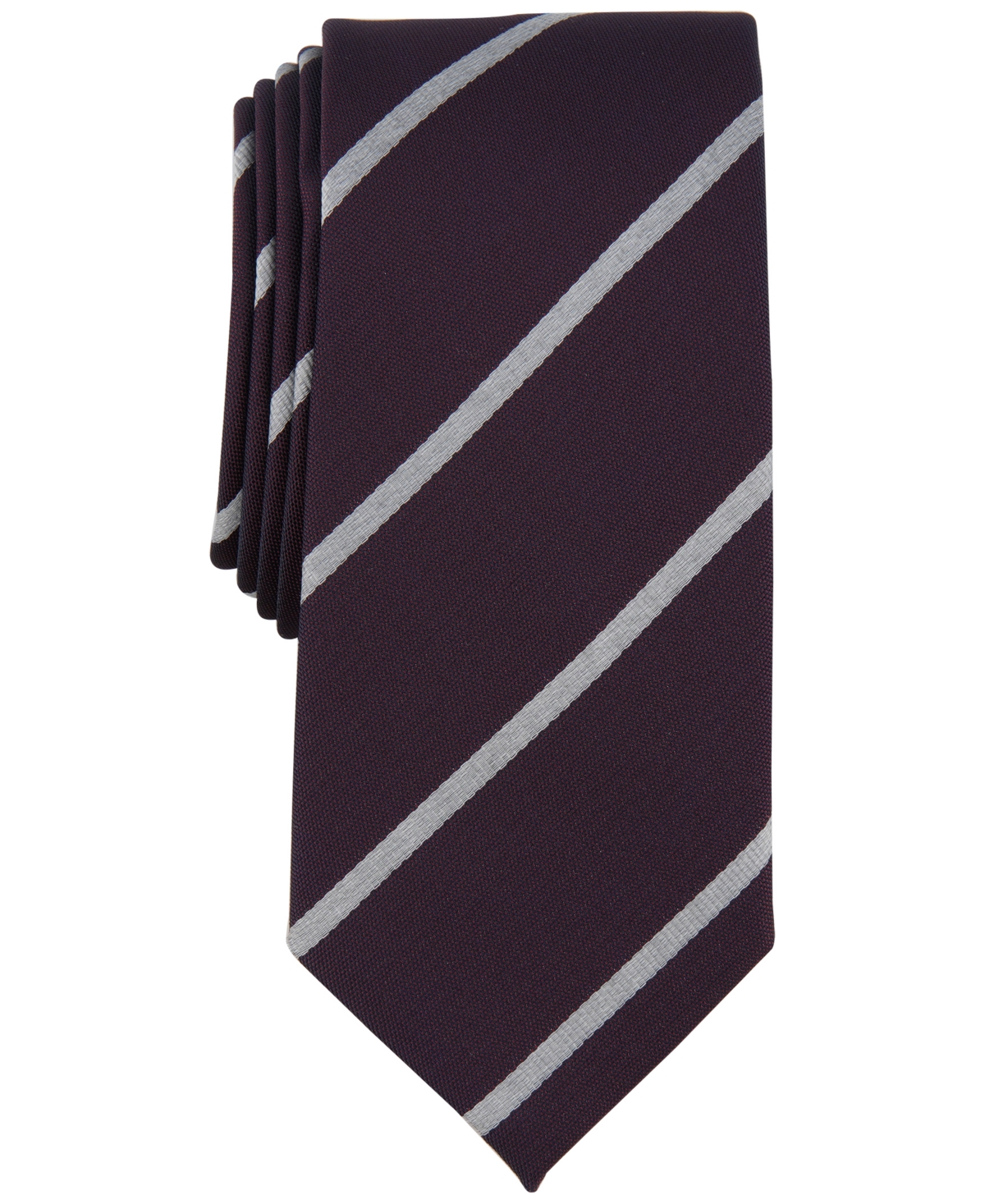 Shop Alfani Men's Tracey Stripe Tie, Created For Macy's In Burgundy