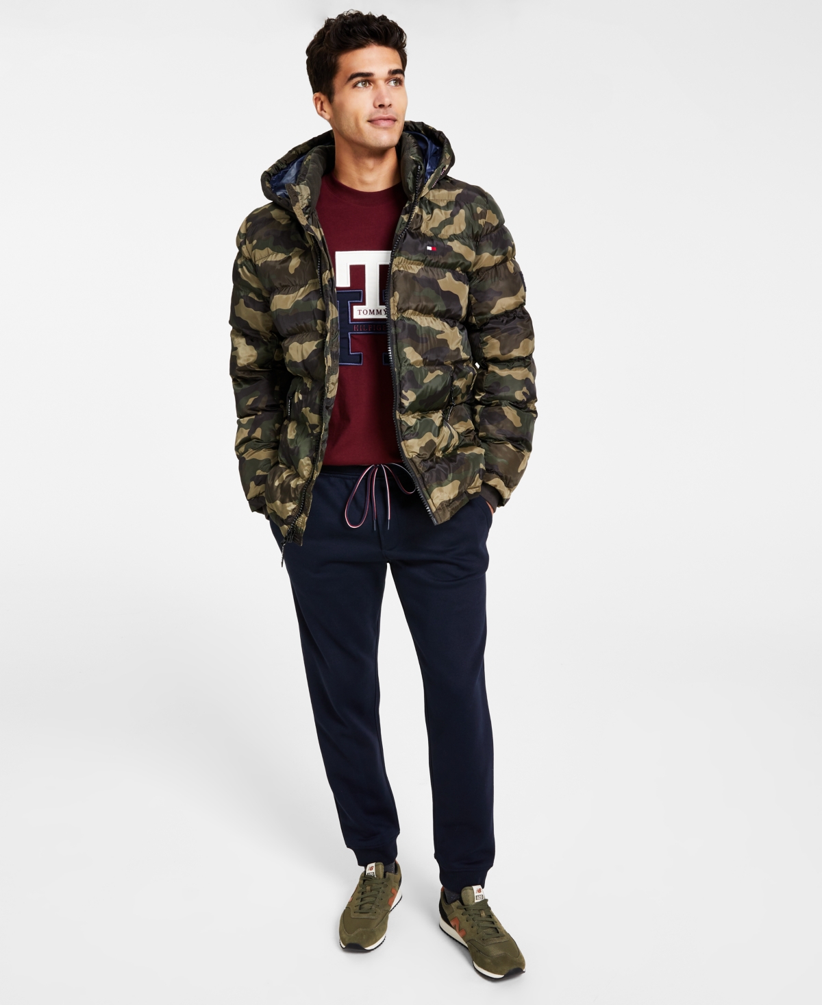 Tommy Hilfiger Men's Quilted Puffer Jacket, Created For Macy's In Camouflage