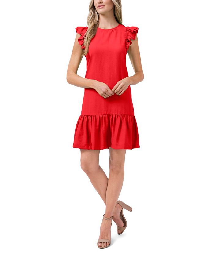 Cece ruffle detail drop waist shop dress
