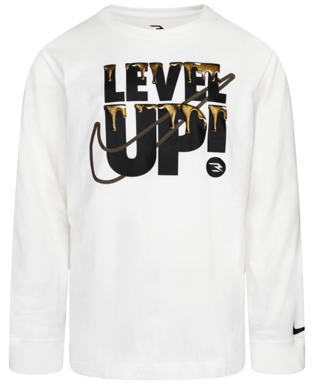 NIKE 3BRAND BY RUSSELL WILSON NIKE 3BRAND BY RUSSELL WILSON BIG BOYS LEVEL UP DRIP LONG SLEEVE T-SHIRT 