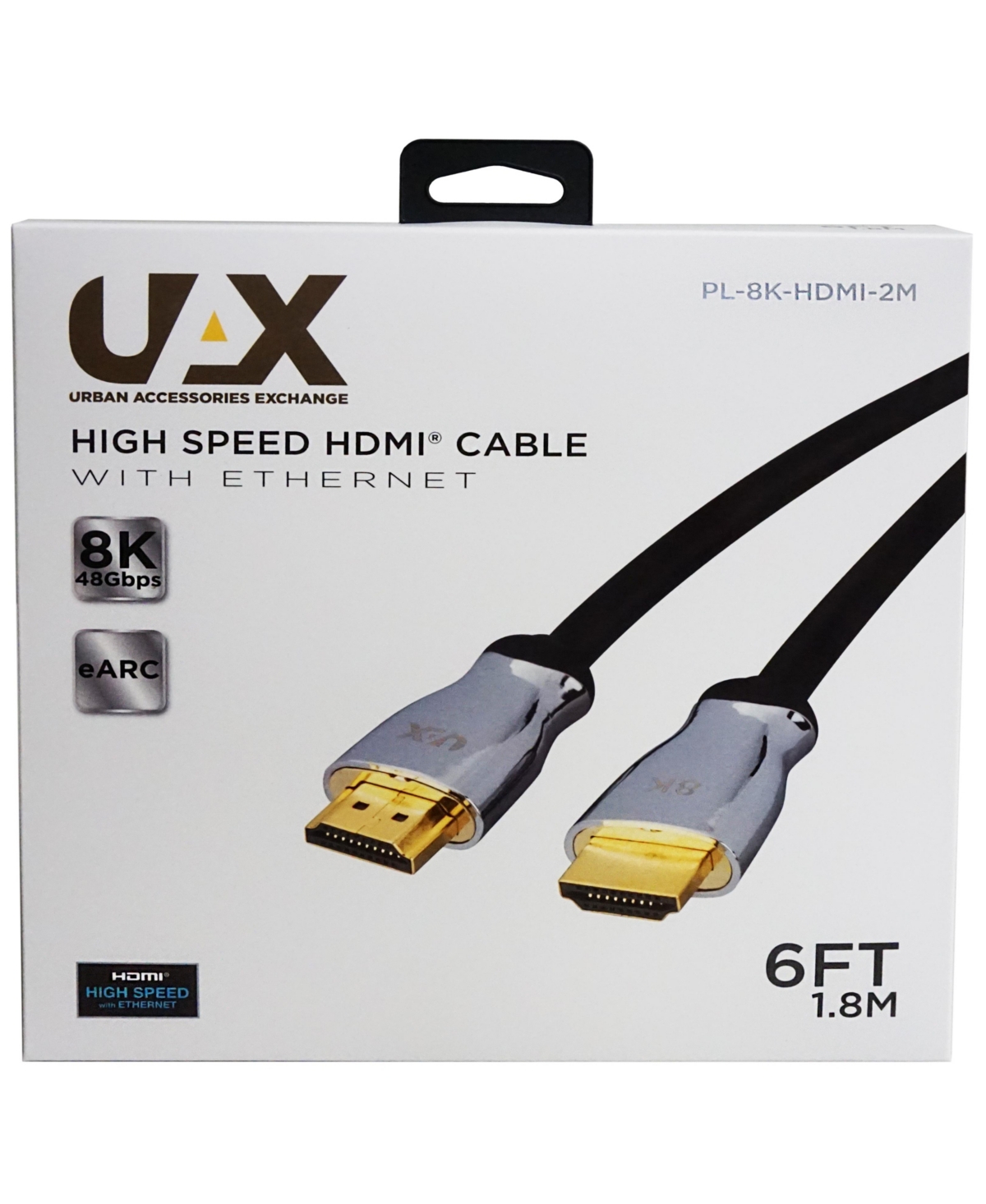 Uax 6ft 8k Ultra High Speed Hdmi Cable In Black