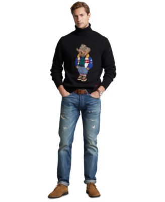 ★★POLO RALPH LAUREN★★ Polo Bear Wool Turtleneck Sweater Polo Ralph Lauren Men's Black Polo Bear Wool Turtleneck