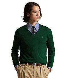 Men's Washable Wool V-Neck Sweater