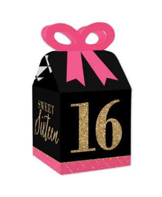 Big Dot of Happiness Chic 16th Birthday - Pink Black Gold - Square ...