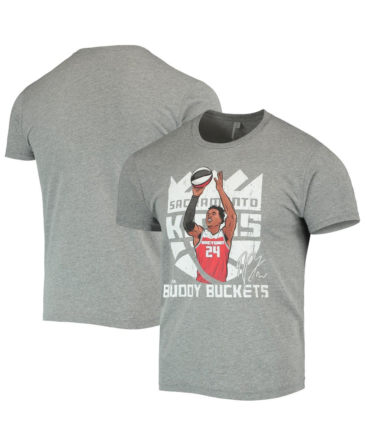 Shop 500 Level Men's Buddy Hield Gray Sacramento Kings 3-point Champ Tri-blend T-shirt