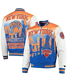 Men's White New York Knicks Remix Varsity Full-Zip Jacket
