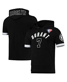Men's Kevin Durant Black Brooklyn Nets Name and Number Short Sleeve Pullover Hoodie