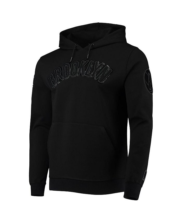 Pro Standard Men's Brooklyn Nets Triple Black Gloss Pullover Hoodie