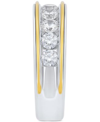 Men's Lab Grown Diamond Band (1-1/2 ct. t.w.) in 10k Gold & White Gold