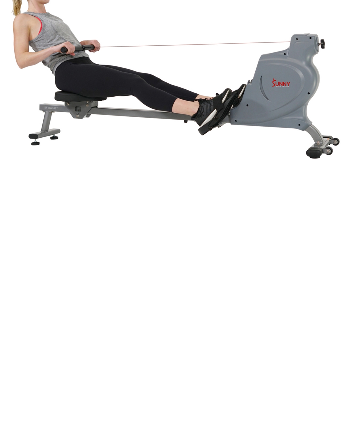 Sunny Health & Fitness Space Efficient Convenient Magnetic Rowing Machine, Sf-Rw5987 - Silver-Tone