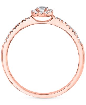 Diamond Halo Engagement Ring (1/4 ct. t.w.) in 14k White, Yellow or Rose Gold