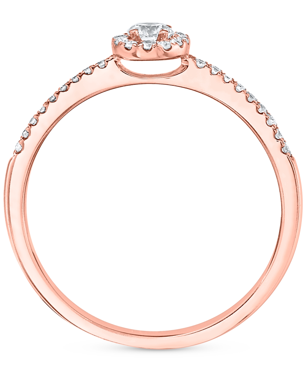 Diamond Halo Engagement Ring (1/4 ct. t.w.) in 14k White, Yellow or- Rose Gold