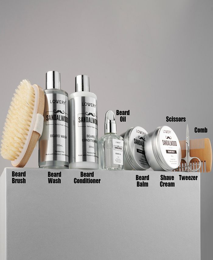 Lovery Men's 10Pc. Sandalwood Beard Grooming Gift Set Macy's